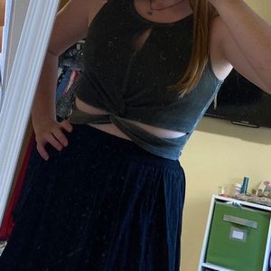 Fabletics green workout top with cut outs